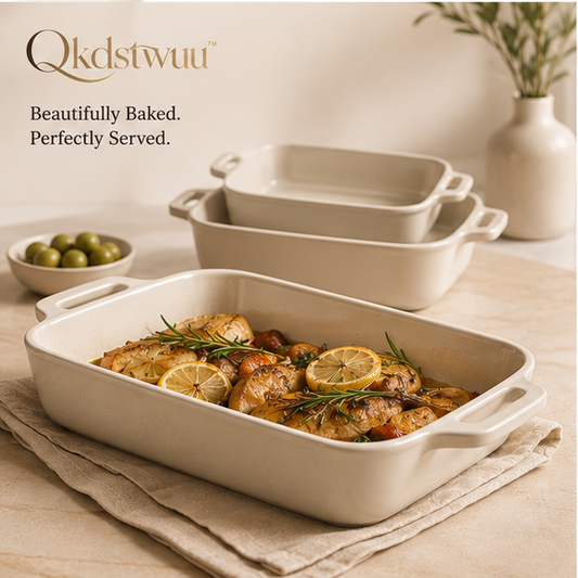 Qkdstwuu™ Nordic Ceramic Bakeware Set for Oven-to-Table Serving