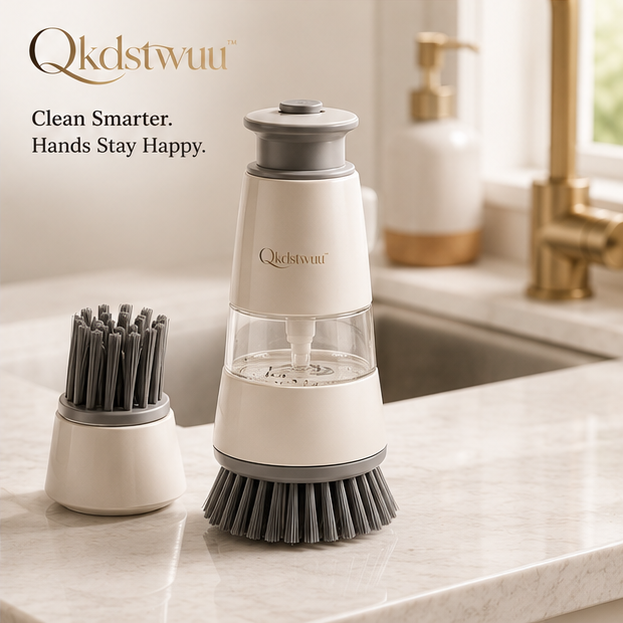 Qkdstwuu™ Automatic Soap Dispensing Dish Brush Set for Kitchen Cleaning